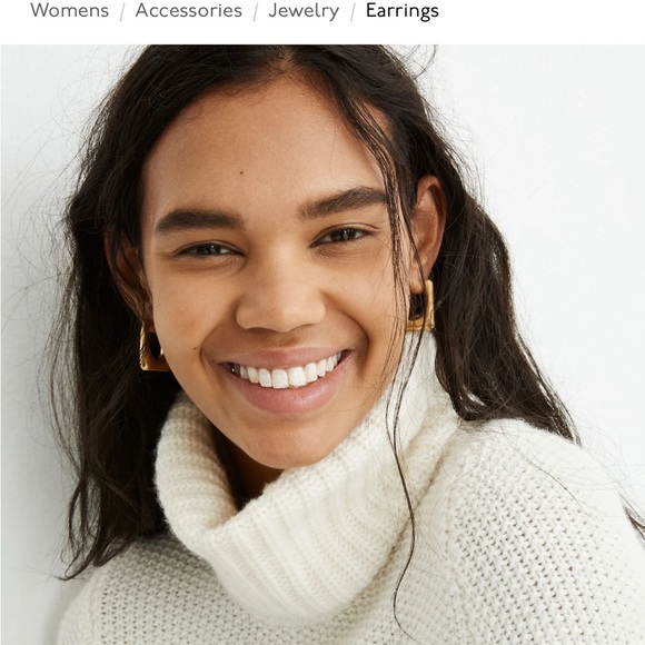 Madewell Modern Geometry Hoop Earrings NWOT - Picture 5 of 5